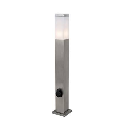 QAZQA malios - Moderne Buitenlamp met stopcontact - 1 lichts - H 80 cm - Staal - Buitenverlichting