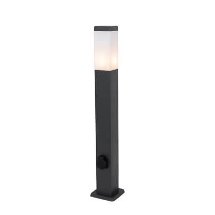 QAZQA malios - Moderne Buitenlamp met stopcontact - 1 lichts - H 80 cm - Zwart - Buitenverlichting