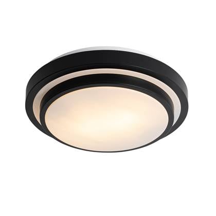 QAZQA Moderne plafondlamp met wit 35 cm IP44 - Walden Zwart