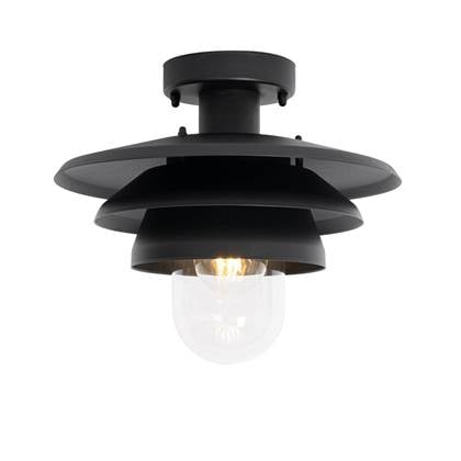 QAZQA Design buiten plafondlamp IP44 - Morty Zwart