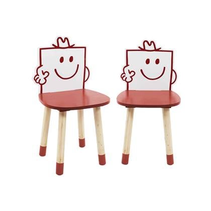 sweeek - Set van 2 monsieur/madame collectie kinderstoelen - monsieur costaud pierre, rood