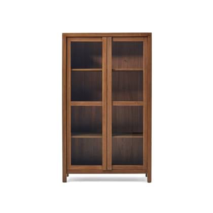 Kave Home - Vitrinekast Sashi van massief teakhout 110 x 185 cm