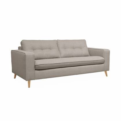 sweeek - 3-zits slaapbank met matras van 12 cm - Made in France Beige