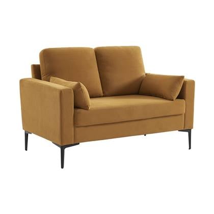 sweeek - Corduroy bank, 2-zits, 130x68x82cm Geel