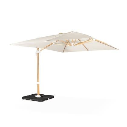 Sweeek  Rechthoekige parasol 3x4m, 360° draaibaar, verzwaarde tegels