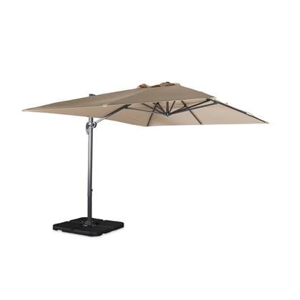 Sweeek  Rechthoekige parasol 3x4m + verzwaarde tegels 50x50cm