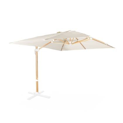 Sweeek  Rechthoekige parasol 3x4m, paal met houteffect