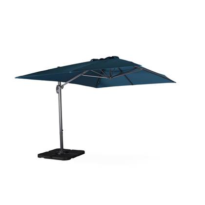 Sweeek  Rechthoekige parasol 3x4m + verzwaarde tegels 50x50cm