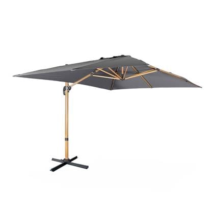 Sweeek  Rechthoekige parasol 3x4m, paal met houteffect