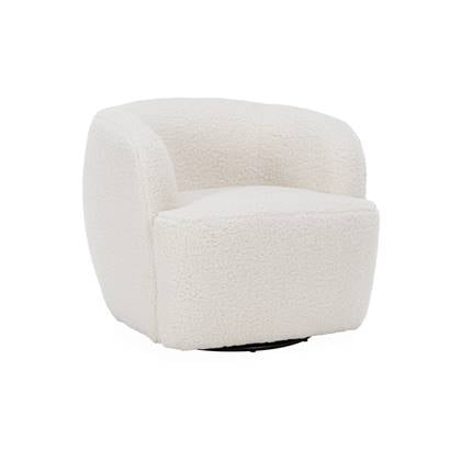 sweeek - Ronde draaifauteuil in boucléstof, laya, b 79,5 x d 77,5 x h 67cm