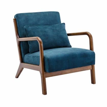 sweeek - Velours fauteuil lorens, 65x80x79cm