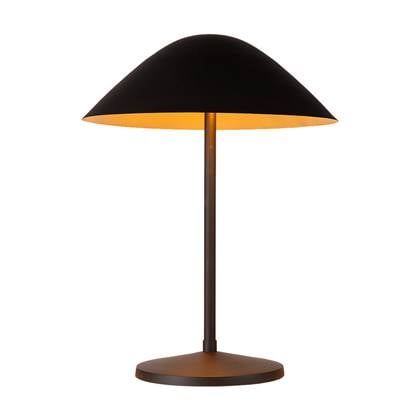 Atmooz - Elan - Tafellamp - Zwart met Gouden Binnenkant - 2 Lichtpunten - Paddestoelvormig - 34 x 34 x 45 cm - G9 Fitting - Max 3.5W - Dimbaar - Metaal - Inclusief Lampenkap