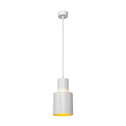 Atmooz - Hanglamp Osumi - Wit met Goud Binnenin - Ø 12 cm - Metaal - E27 Fitting - 175 cm Verstelbare Hoogte - Elegante Verlichting