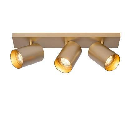 Atmooz - Plafondlamp Nuo 3 - Goud - Ø 7 cm - 3 Kantelbare Spots - Metaal - GU10 Fitting - 50W - Luxe Opbouwspot voor Accentverlichting