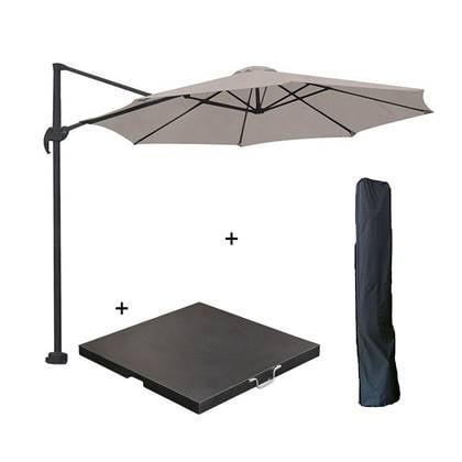 Garden Impressions Hawaii parasol S Ø300 zand + 80kg voet en hoes