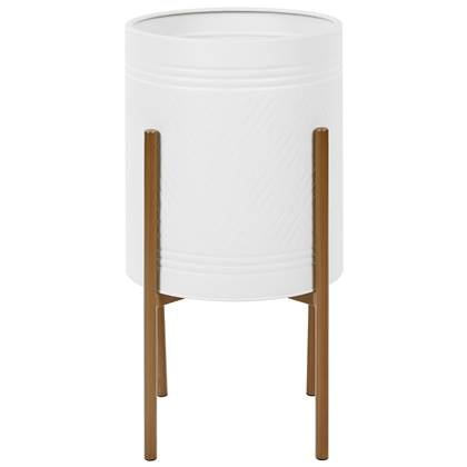 Beliani - ASTILLBE - Bloempot - Wit - 31 x 31 x 58 cm - Metaal