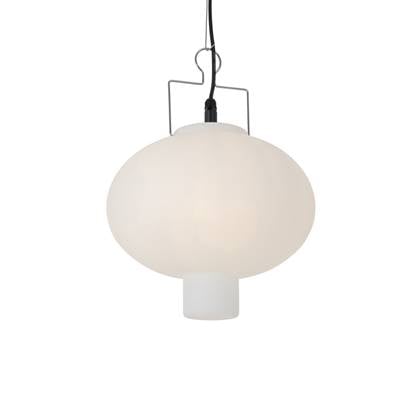 QAZQA Buiten hanglamp 35 cm met stekker IP44 - Pion Wit