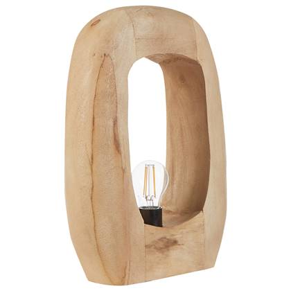 Beliani - AJAY - Tafellamp - Lichthout - Mangohout Beige