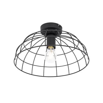 QAZQA hanze - Industriele Plafondlamp - 1 lichts - Ø 35 cm - Zwart - Industrieel - Woonkamer | Slaapkamer | Keuken