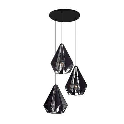 QAZQA carcass - Industriele Hanglamp - 3 lichts - Ø 45 cm - Zwart - Industrieel - Woonkamer | Slaapkamer | Keuken