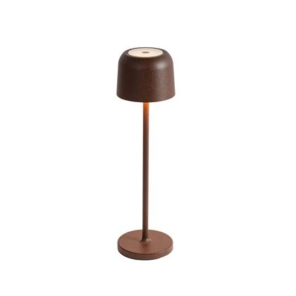 QAZQA Tafellamp mushroom roest oplaadbaar incl. laadstation - Bruin