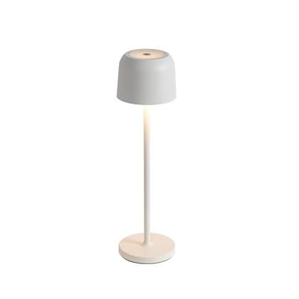 QAZQA Tafellamp mushroom off-white oplaadbaar incl. laadstation - Wit