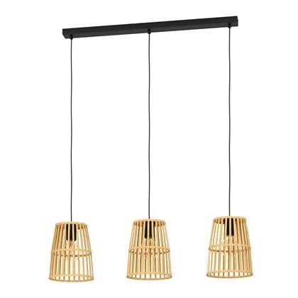 EGLO Eyam Hanglamp - E27 - 89 cm - Zwart|Bruin afbeelding