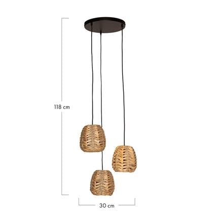 DKNC - Hanglamp Samuel - Waterhyacinth - 30x30x18cm - Natuurlijk Beige