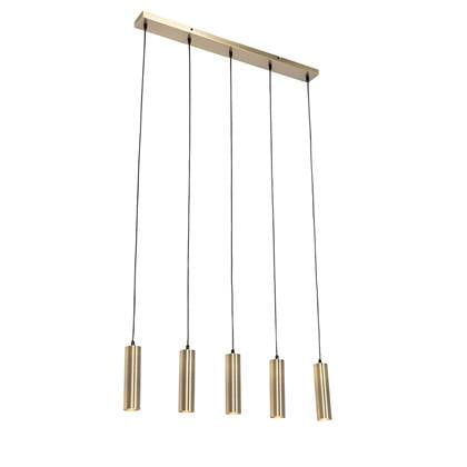 QAZQA jeana - Moderne Hanglamp eettafel - 5 lichts - L 80 cm - Brons - Woonkamer | Slaapkamer | Keuken