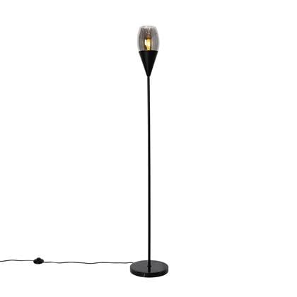 QAZQA drop - Moderne Vloerlamp | Staande Lamp - 1 lichts - H 153.5 cm - Zwart - Woonkamer | Slaapkamer | Keuken