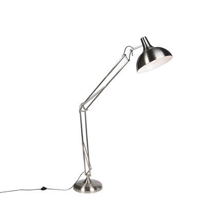 QAZQA Design vloerlamp staal - Hobby