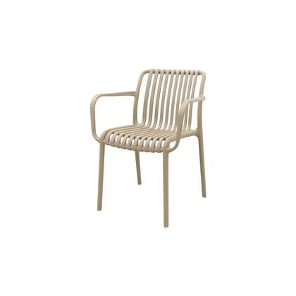 VDG Stripe stapelbare tuinstoel - Taupe Grijs