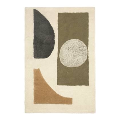 ferm LIVING Bloco Vloerkleed 120 x 80 cm - Green / Off-White