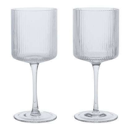 ferm LIVING Ripple Witte Wijnglazen Set van 2 - Clear