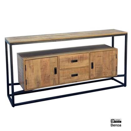 Benoa Len 2 Door 2 Drawer Sideboard 160 cm Bruin, Zwart