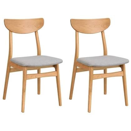 Rowico Home Rodham Eetkamerstoel Eiken - Licht - Set Van 2 Grijs