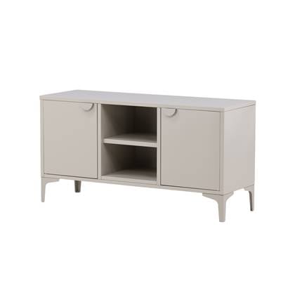 Nest living Frederik Metalen Tv Meubel - Beige - Metaal - Industrieel - 2 Deuren - Tv Kast - 120 cm