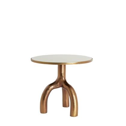 Light&living Bijzettafel Ø50,5x45,5 cm MELLO glans brn +glas t... Brons