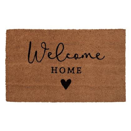 Clayre & Eef Deurmat 75x45 cm Bruin Kokosvezel PVC WELCOME HOME