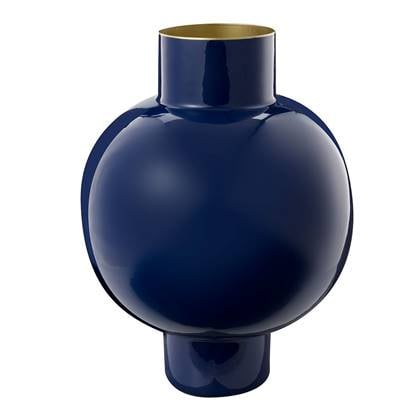 Pip Studio Bloemenvaas - Metalen Vaas - Woonaccessoires - Donkerblauw - 31.5x42cm