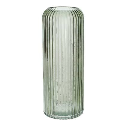 Bellatio Design Vaas - lichtgroen - transparant glas - D9 x H20 cm