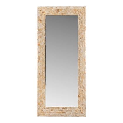 PTMD Chelsae Cream poly rectangle shell mirror Beige