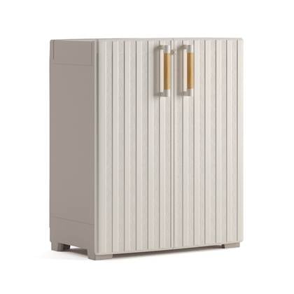 Keter Groove Opbergkast laag - 1 plank Grijs