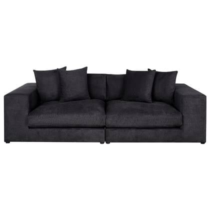 Beliani - GLORVIKA II - Driezitsbank - Zwart - Polyester
