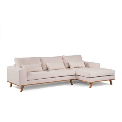 Giga Meubel  Hoekbank Stof - Beige - 3-Zits Rechts - Grande