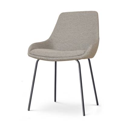 Nolon Nora-Isa Eetkamerstoel Warm Grijs - Stof - Zwart Onderstel - Design - Scandinavisch - Comfortabel