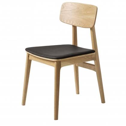 Nordic Home Mikkel eetkamerstoel - eikenhout - naturel|zwart Crème