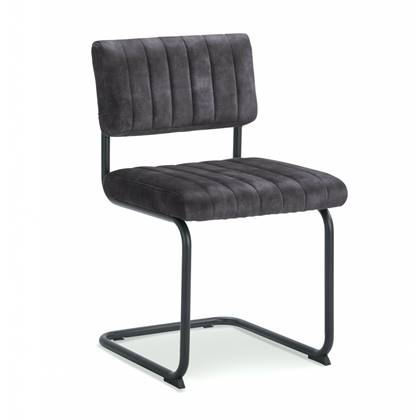 Woonexpress Stoel Epse - Velvet - Grijs - 50 x 84 x 55 cm (BxHxD)
