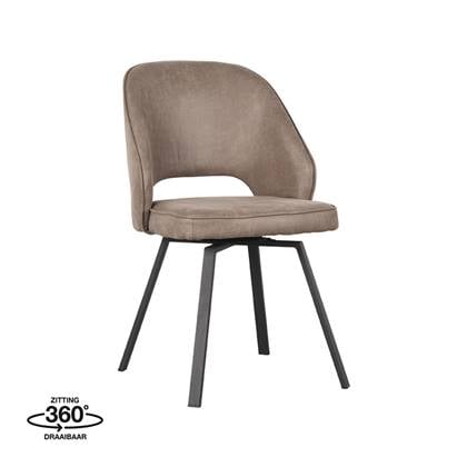 LABEL51 Eetkamerstoel Lewis - Taupe - Microfiber Bruin