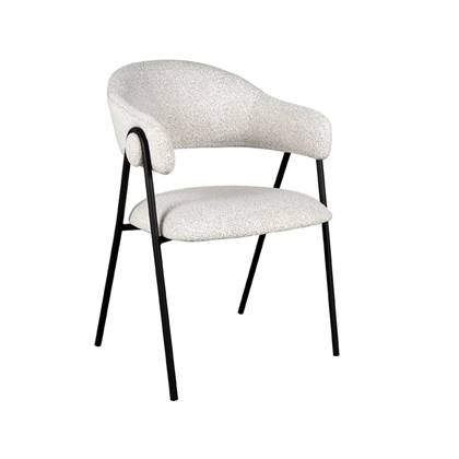 LABEL51 Eetkamerstoel Lowen - Ivory - Boucle Wit